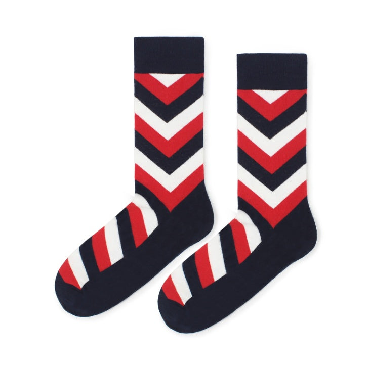 The Street Classic: Striped Personal Skateboard Cotton Socks