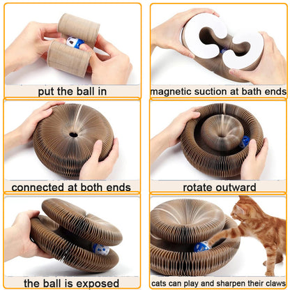 Pet Magnetic Folding Organ Toy Cat Scratch Board