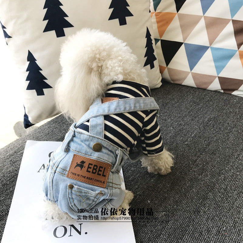 All-match Suspender Pants Pet Clothes Dog Denim Pants