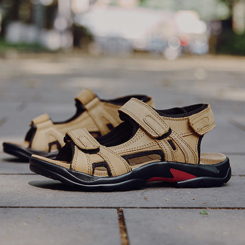 Roman Heritage: Outdoor Leather Roman-Style Sandals
