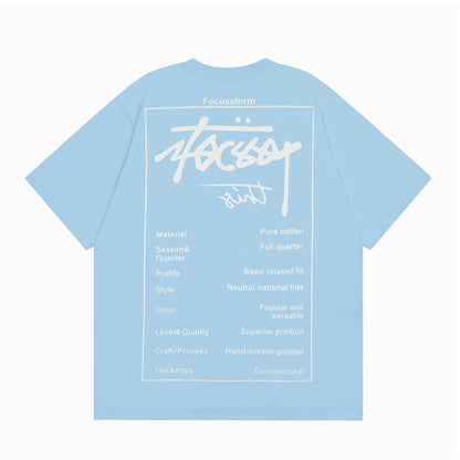 Fashion Letter Print Short-sleeve T-shirt Men