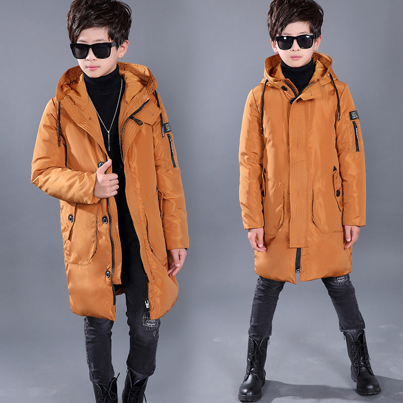 The Arctic Duck: Mid-Length White Duck Down Hooded Jacket