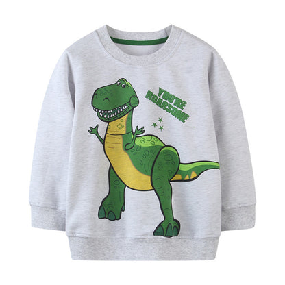 Prehistoric Motif Cotton Graphic Sweatshirt