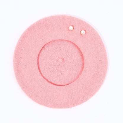 Woolen Large Pearl Decoration Beret Women's Fall Winter Fashion