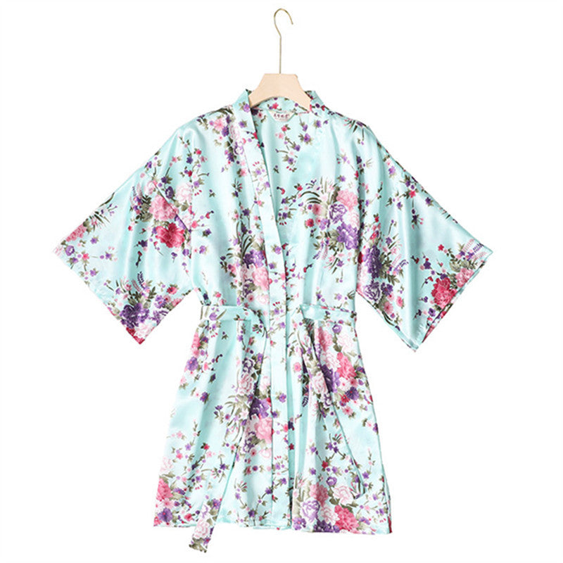 The Silk Robe: Cardigan Imitation Silk Bathrobe