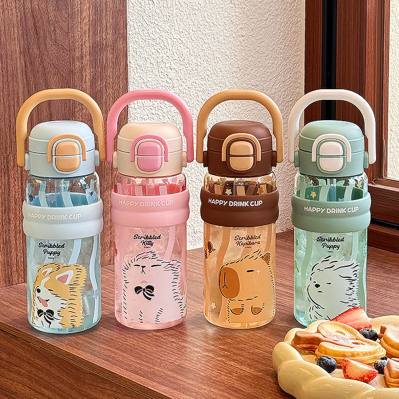 Summer Large Capacity High Temperature Resistant Plastic Double Drinking Water Bottle