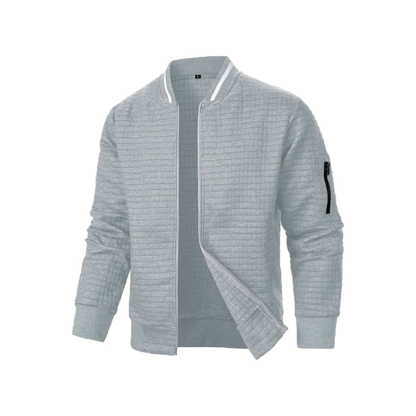 Mens Zip-Up Stand Collar Sweatshirt Jacket Athletic Comfort