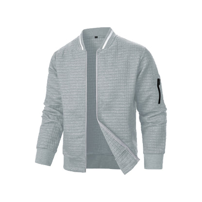 Mens Zip-Up Stand Collar Sweatshirt Jacket Athletic Comfort