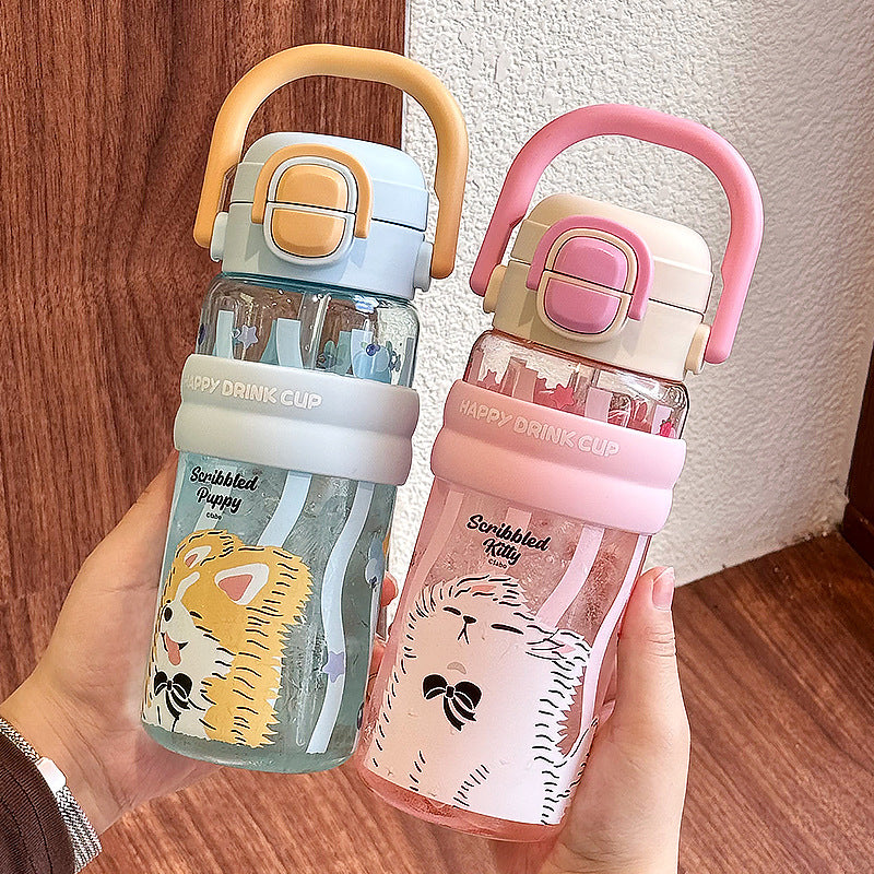 Summer Large Capacity High Temperature Resistant Plastic Double Drinking Water Bottle
