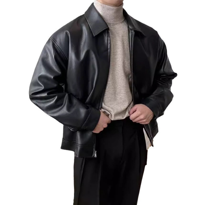 Leather Casual Baseball Uniform Motorcycle Jacket Sport Heritage Fusion