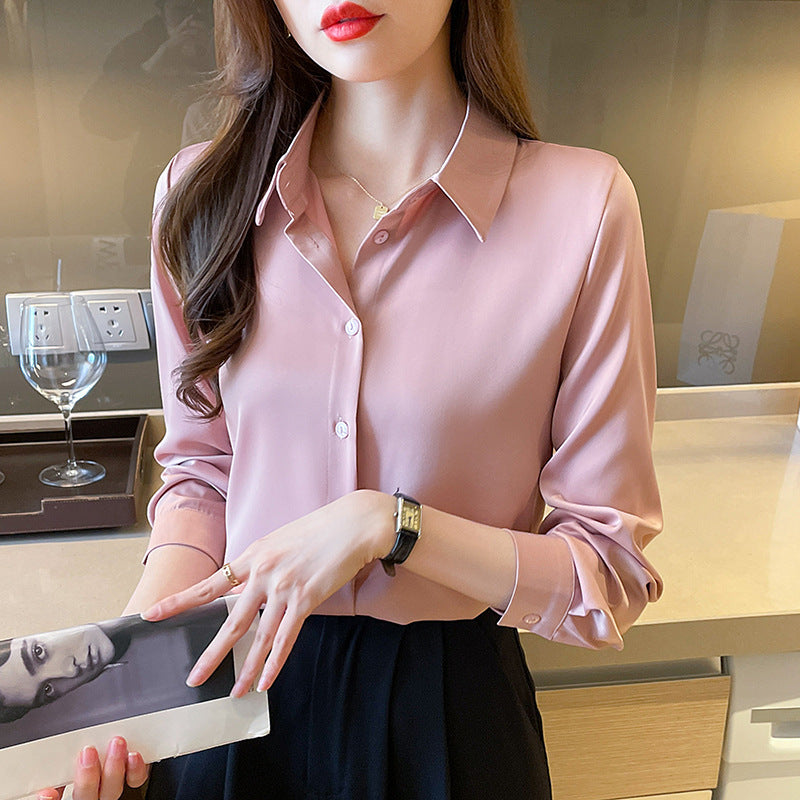 Non-ironing Anti-wrinkle Satin Shirt For Women