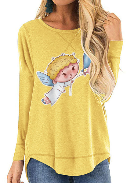 Angel print long sleeve t-shirt