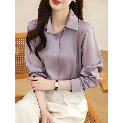 Non-ironing Anti-wrinkle Satin Shirt For Women