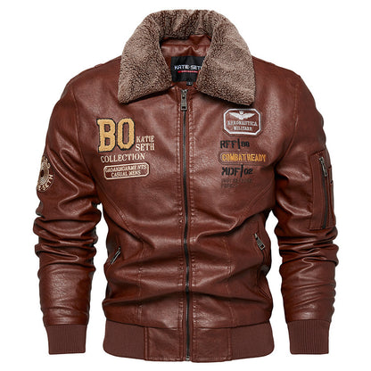 Foreign Trade New Mens Casual Fashion Leather Slim Fit Jacket Coat Global Elegance