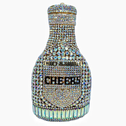 Champagne Bottle Rhinestone Evening Clutch Women's Bag