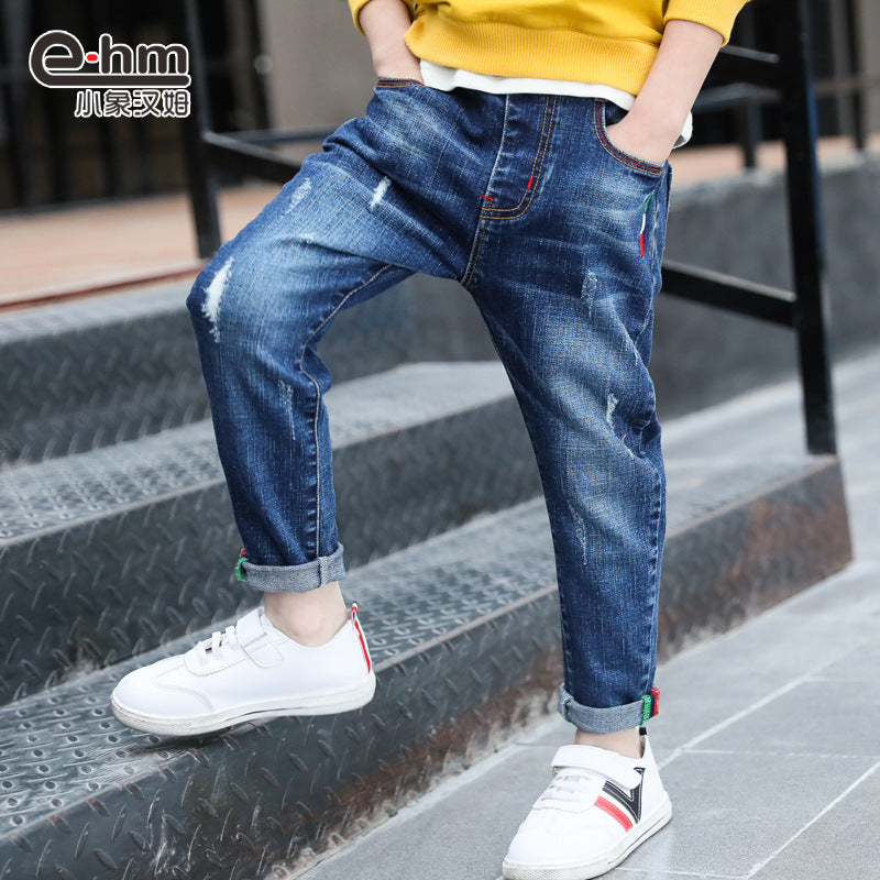 Boys Denim Trousers New Style Big Children Spring Autumn Trousers Timeless Play
