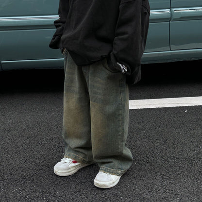 Autumn Korean Style Childrens Retro Washed Boys Jeans Baby Loose Trousers Fashion Heritage Cool