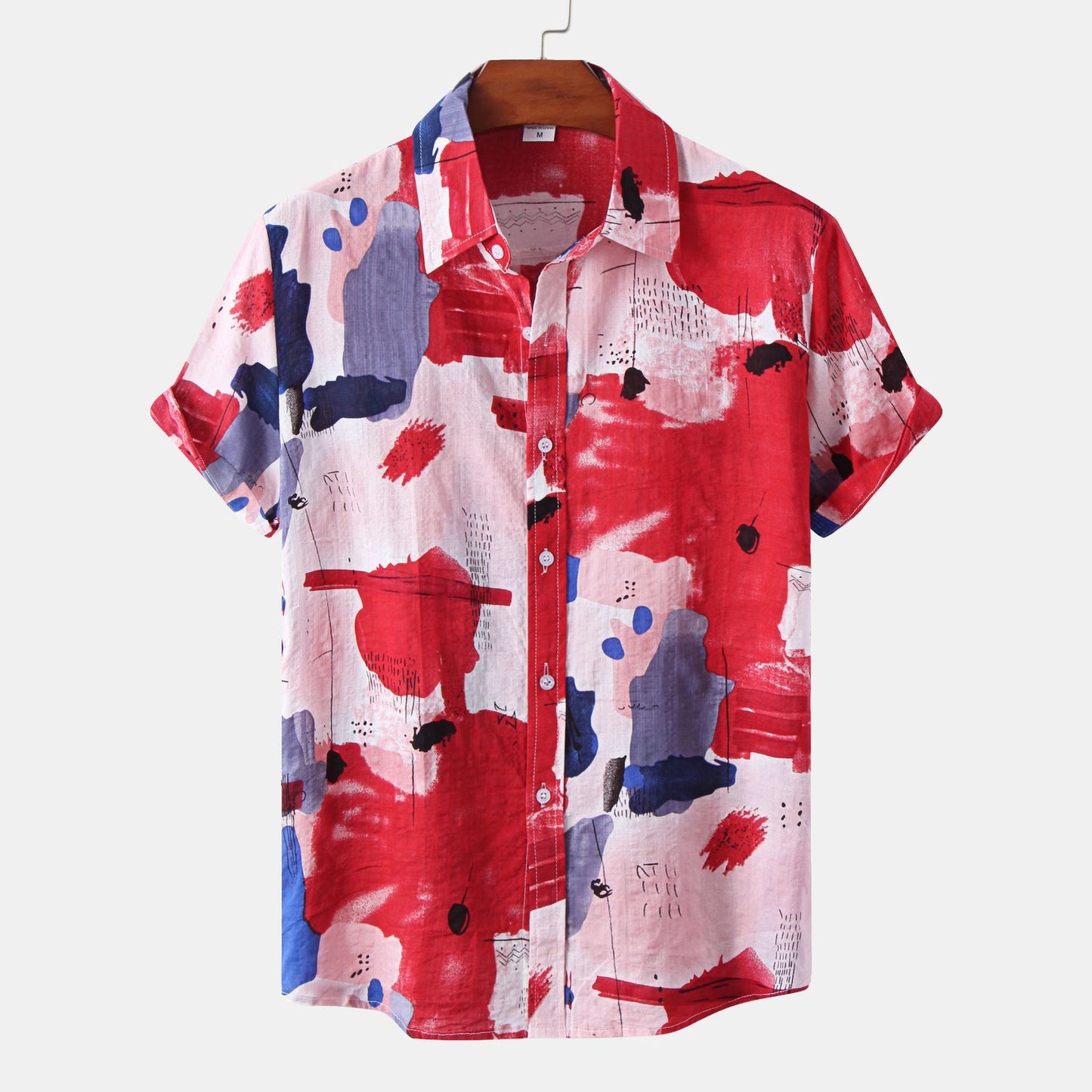 Cotton Linen Hawaiian Printed Cardigan Short Sleeve