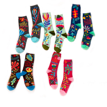 The Slouchy Artisan: Cotton Pile-Up Texture Socks for Women
