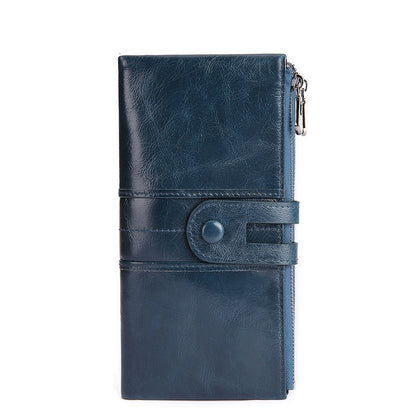 Retro Women's Leather Wallet Fashion Rfid Long Wallet