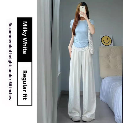 Casual Tall Sweatpants Idle Style White Wide Leg Pants
