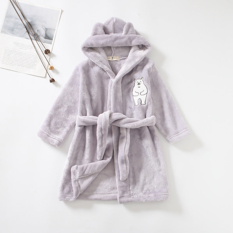The Hooded Flannel: Boys’ Home Wear Bathrobe