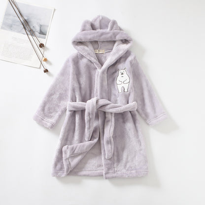 The Hooded Flannel: Boys’ Home Wear Bathrobe