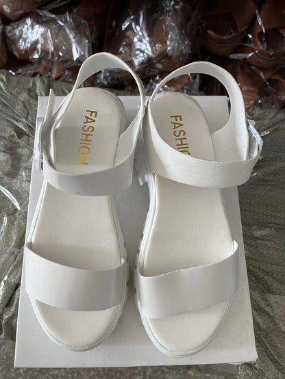 Women's Peep Toe Ankle-strap Buckle Platform Sandals