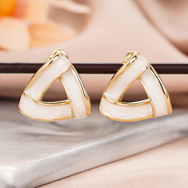 Women's Metal Oil Stud Earrings