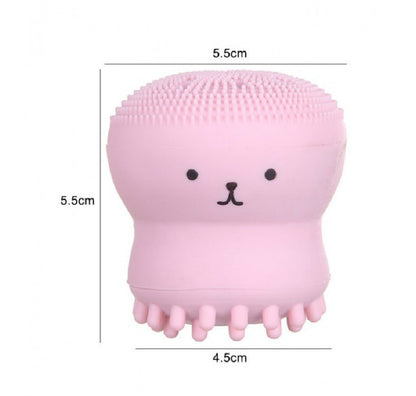 Cartoon octopus silicone wash brush foaming cleansing brush Manual facial massage brush cleansing brush brush bubbler