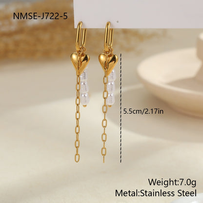 Pearl Earrings Long Tassel Stainless Steel Earrings Design Earrings