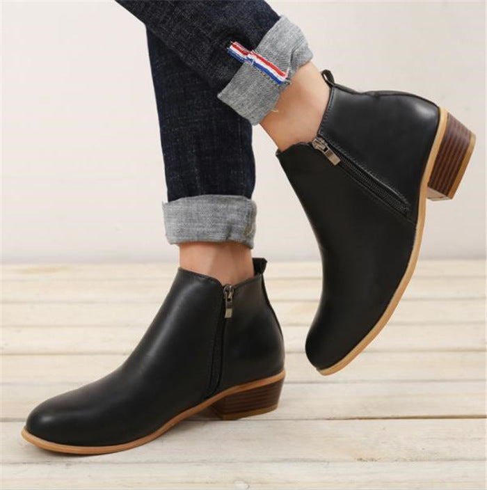 Spring Autumn New Woman Boots Low Heels