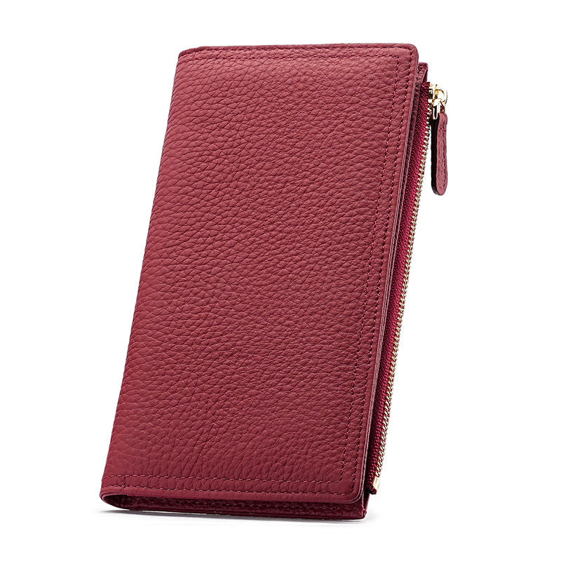 Women's Cowhide Anti-magnetic Anti-theft Long Wallet