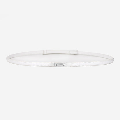 Women's Thin Genuine Leather Dress Simple Suit Coat Waist Belt