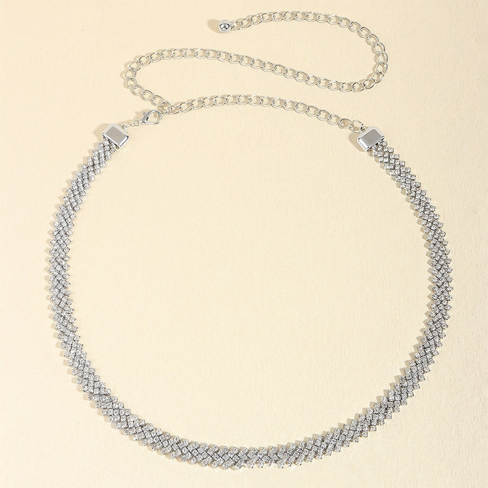 Crystal Chain Rhinestone Inlaid Waist Chain