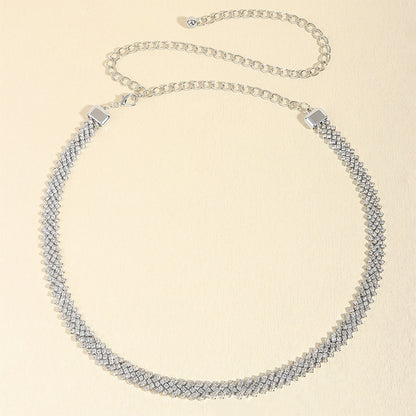 Crystal Chain Rhinestone Inlaid Waist Chain