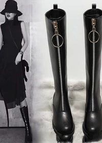 Black high zipper