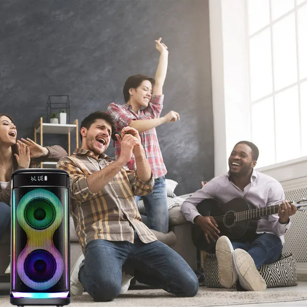 The Sonic Beacon: Portable Party Speaker with Mic & Remote