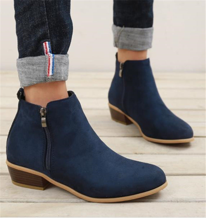 Spring Autumn New Woman Boots Low Heels