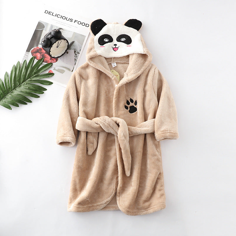Elegance in Fleece: Flannel Lace Hooded Bathrobe