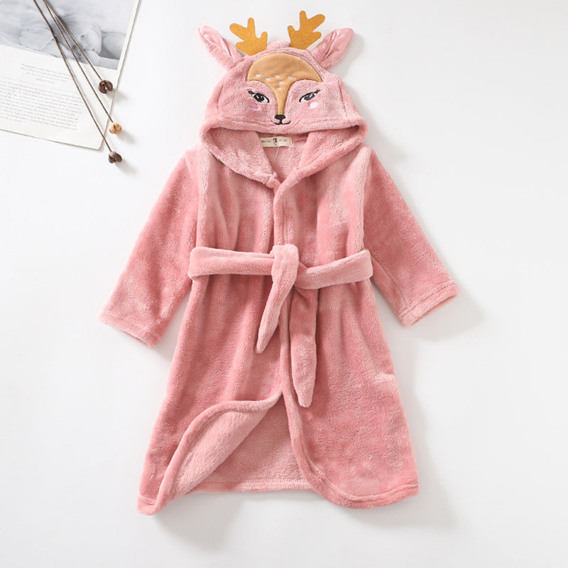 The Enchanted Hood: Girls’ Flannel Lace-Up Bathrobe