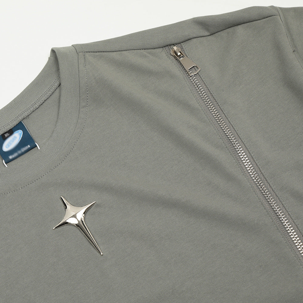 Cross Star Decorative Short-sleeved T-shirt Men