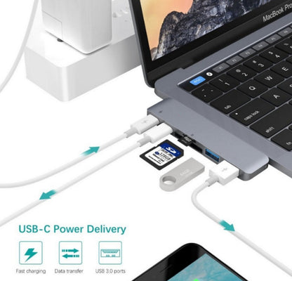HubLink Pro: USB-C Hub with TF SD Card Reader, PD Power & USB 3.0 Adapter