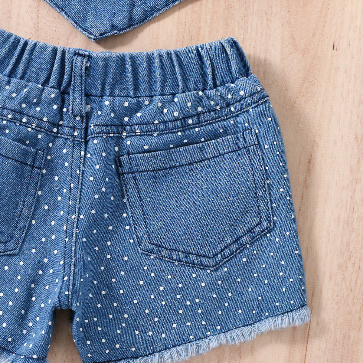 The Signature Set: Girls’ Denim Top & Shorts Suit