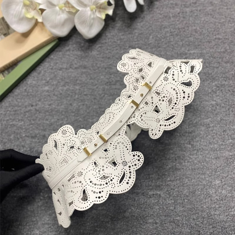 Women's Cowhide Belt Decoration Fashion Girdle Match With Coat Waist-tight Leather Belt