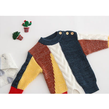 Avant-Garde Patchwork Artisan Knit Sweater