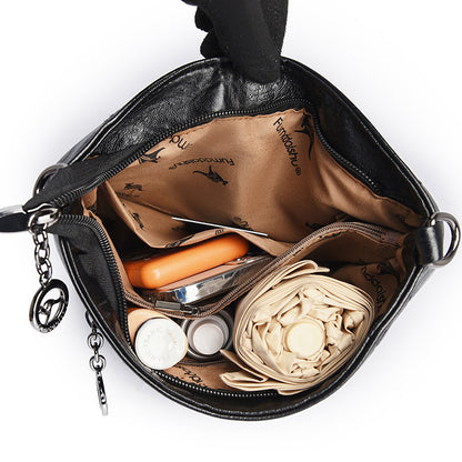 Soft Leather Bucket Bag Women's New Fashion Leather Embossed Large Capacity