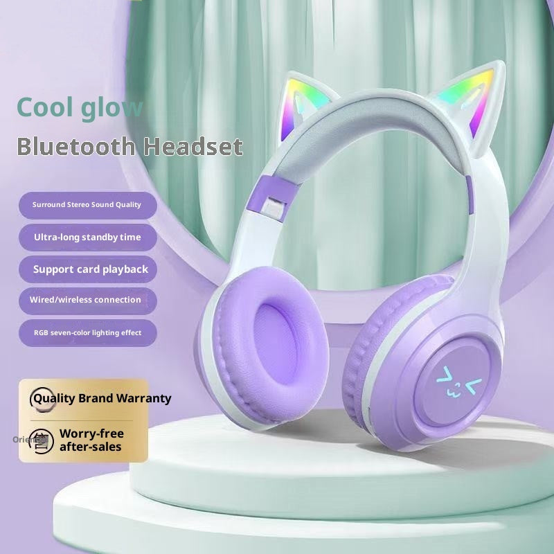 KittyWave: Cute Cat Ear Wireless Bluetooth Headphones