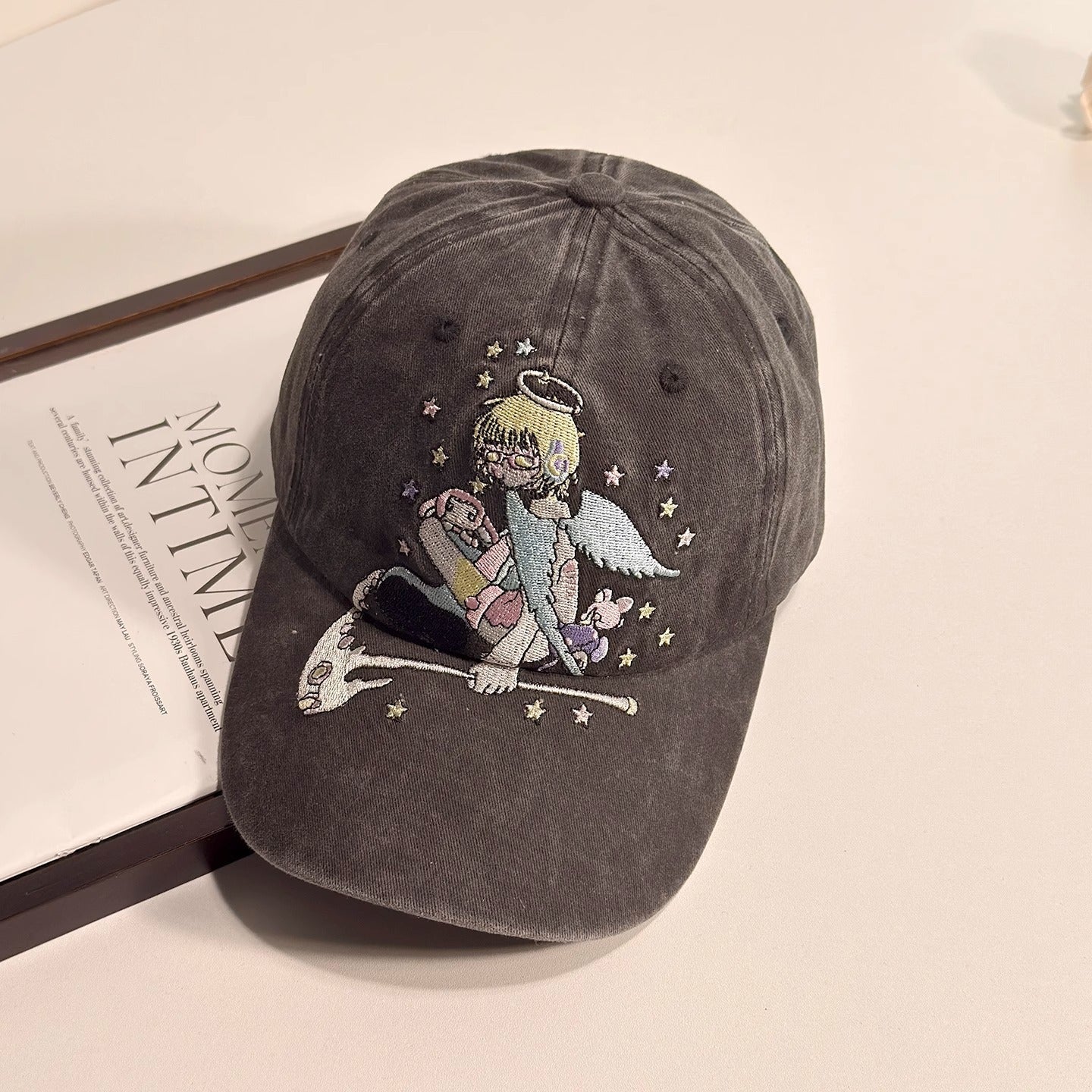 Mu Nan Orange Retro American Baseball Hat Adjustable