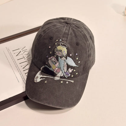 Mu Nan Orange Retro American Baseball Hat Adjustable